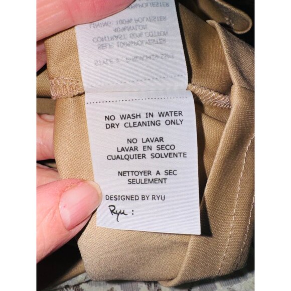 NWT RYU IVORY DRESS TAN TULLE NUDE LACE TIE NECK HALTER M Party Wedding Cocktail - Picture 14 of 14